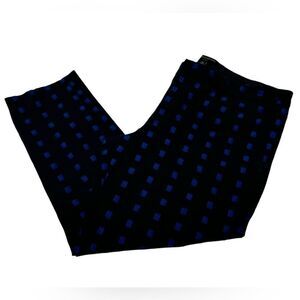 Banana Republic Sloan Fit Black Ankle Pants Blue Rectangle Pattern Cropped Pants